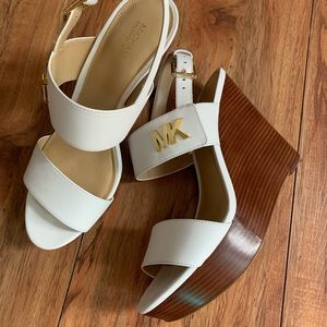 White Michael Kors Wedges